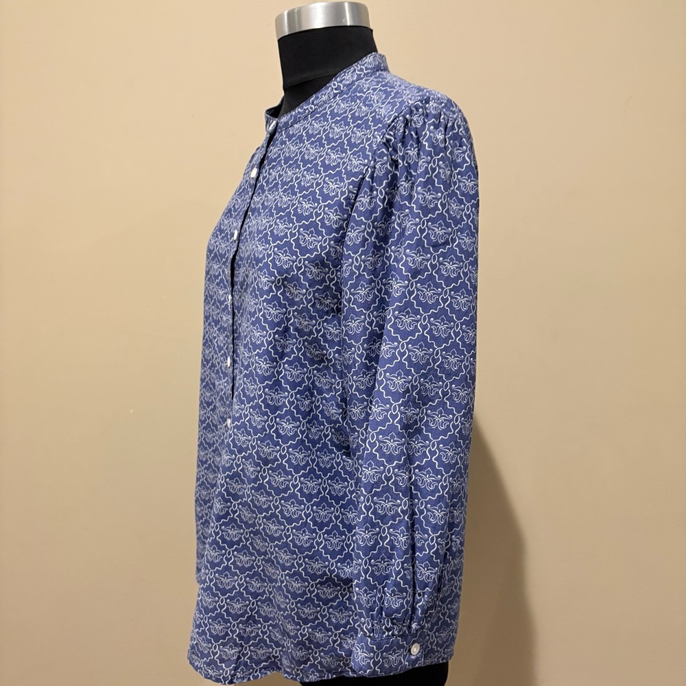 J. McLaughlin White Baloon sleeves button down shirt size L - Picture 4 of 13